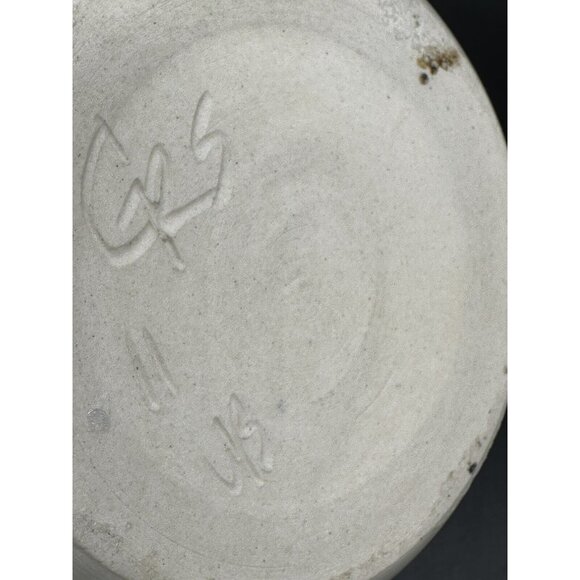 Studio Art Pottery Bowl Violets Trillium Flowers Hand Painted Signed Floral Dish - Picture 6 of 9